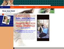 Tablet Screenshot of beau-jenn-cat-motel.com